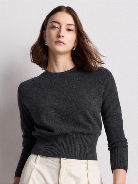 Quince Mongolian Cashmere Shrunken
Crewneck Sweater - Charcoal